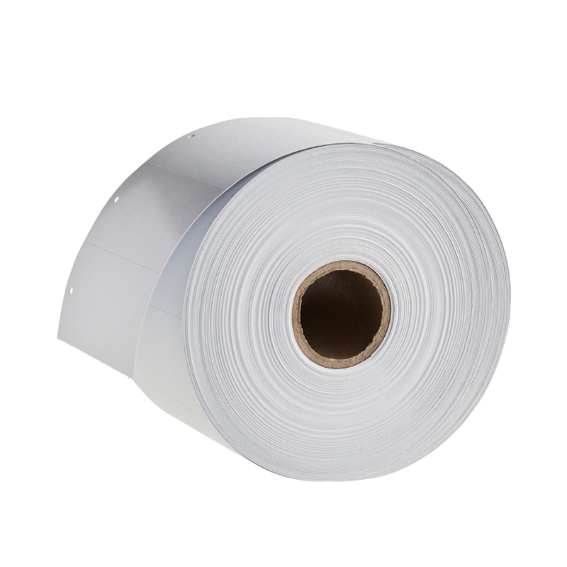 Kartonetiketten 45 x 90 mm auf Rolle aus weißem Karton mit Fadenlochung für Preise und Produktinfos