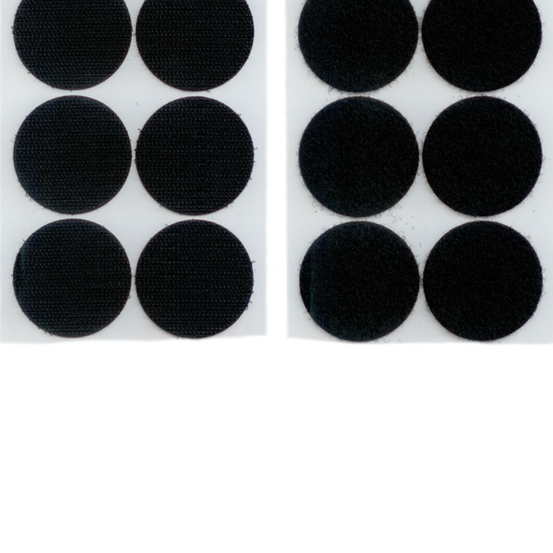 Klett- / Flauschpunkte, 45 mm, schwarz