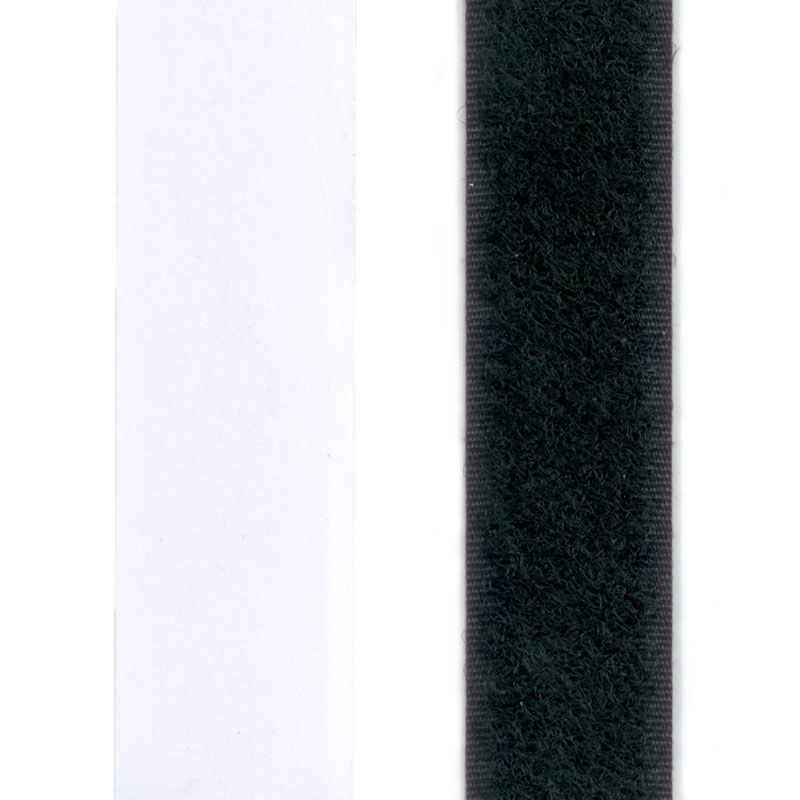 Flauschband, selbstklebend, schwarz, 20 mm, 25 m Rolle