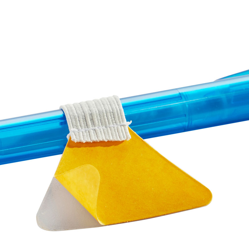 Stiftschlaufe aus Flachgummi, weiß, selbstklebend