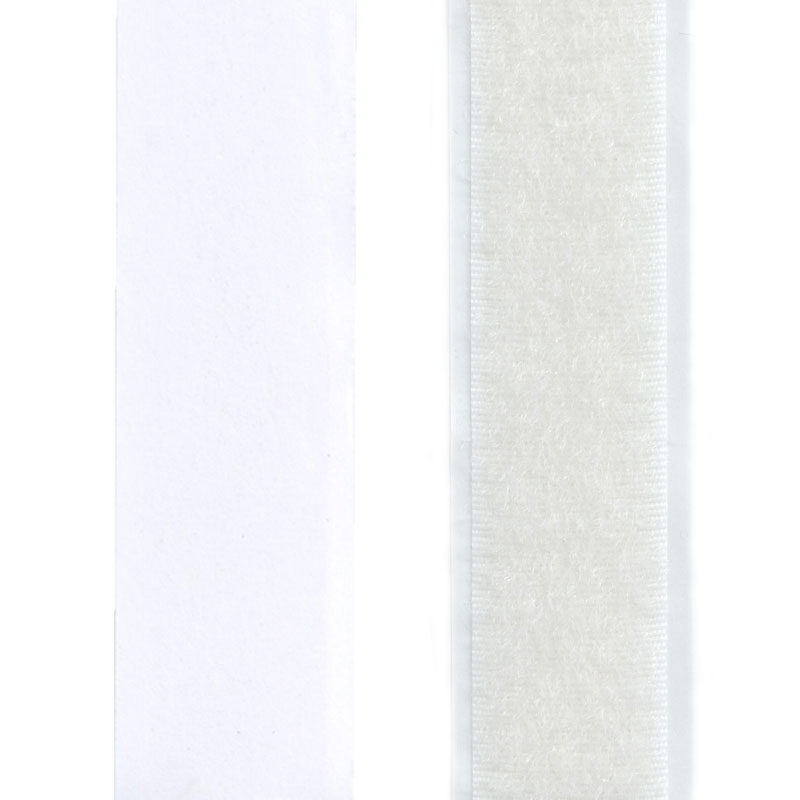 Flauschband, selbstklebend, weiß, 20 mm, 25 m Rolle