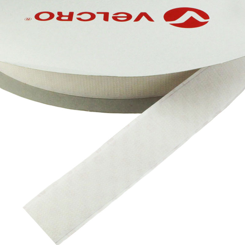VELCRO® Hakenband, selbstklebend, weis, 25 mm, 25 m Rolle