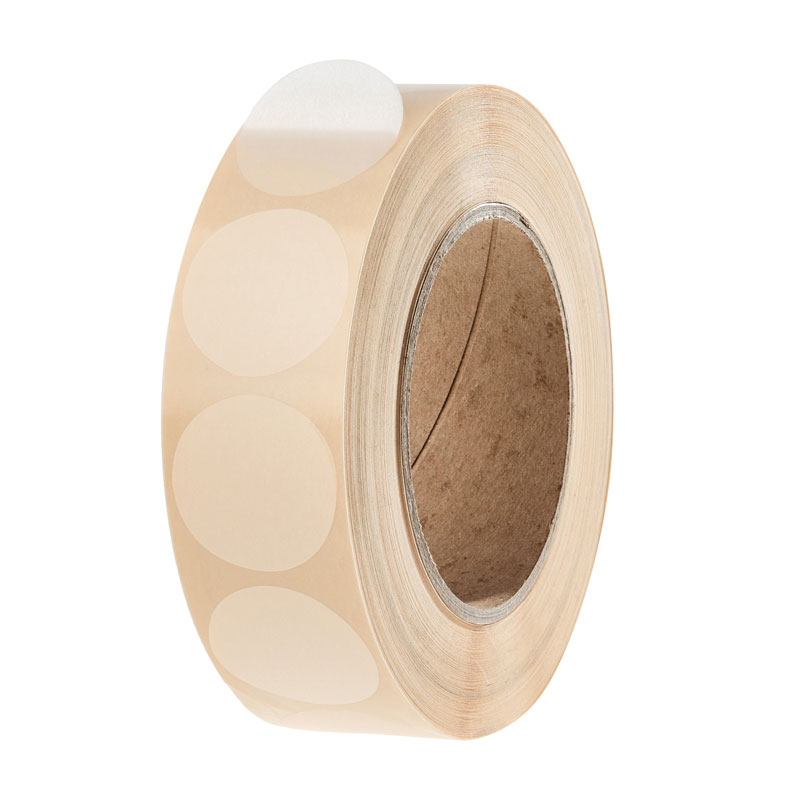 Papier Klebepunkte transparent 34 mm Ø, permanent, 2.000 Stück auf Rolle aus halbtransparentem Papier