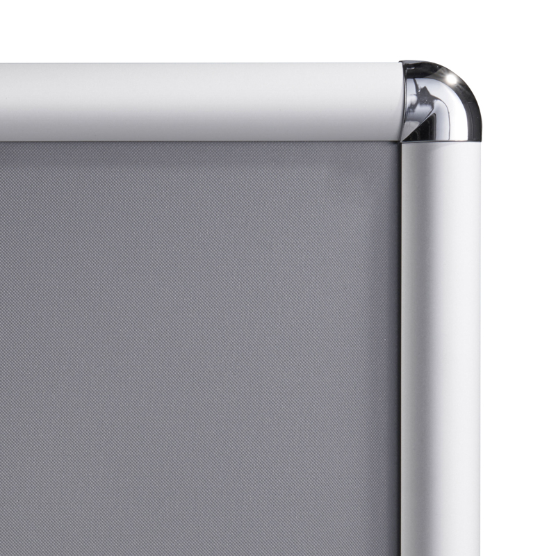 Klapprahmen A2, silber, 25 mm Profil mit abgerundeten Rondo-Ecken in Standardausführung