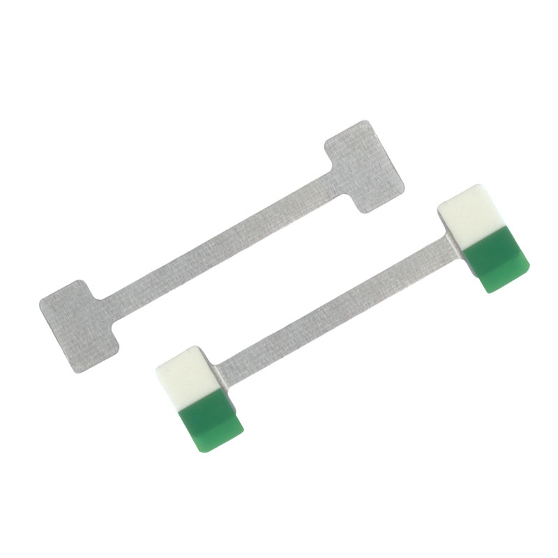 Regalwobbler 75 mm aus Aluminium in Silber mit Schaumklebeflaechen zur dauerhaften Befestigung von Schildern am Regal