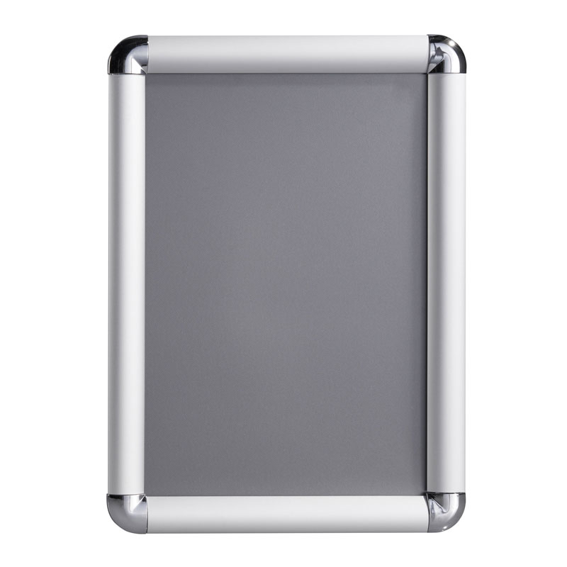 Selbstklebende Klapprahmen A4, silber, 25 mm Profil mit abgerundeten Rondo-Ecken