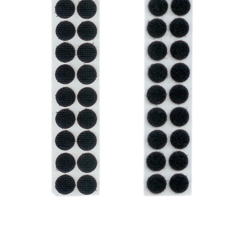 Klett- / Flauschpunkte, 13 mm, schwarz 