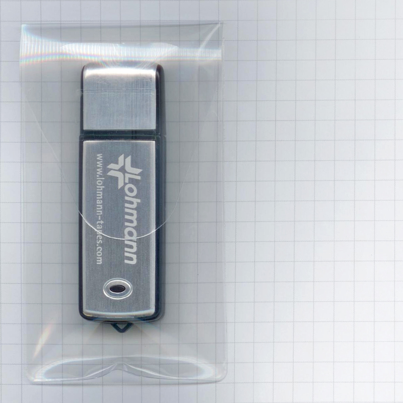 Selbstklebende USB-Stick Tasche mit Klappe