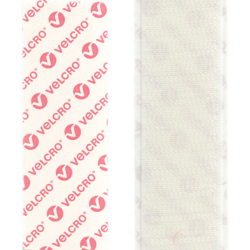 VELCRO® Hakenband, weiß, 25 mm, selbstklebend PS 14, 25 m Rolle