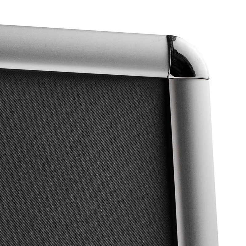 Klapprahmen A5, silber, 25 mm Profil mit abgerundeten Rondo-Ecken in Standardausführung
