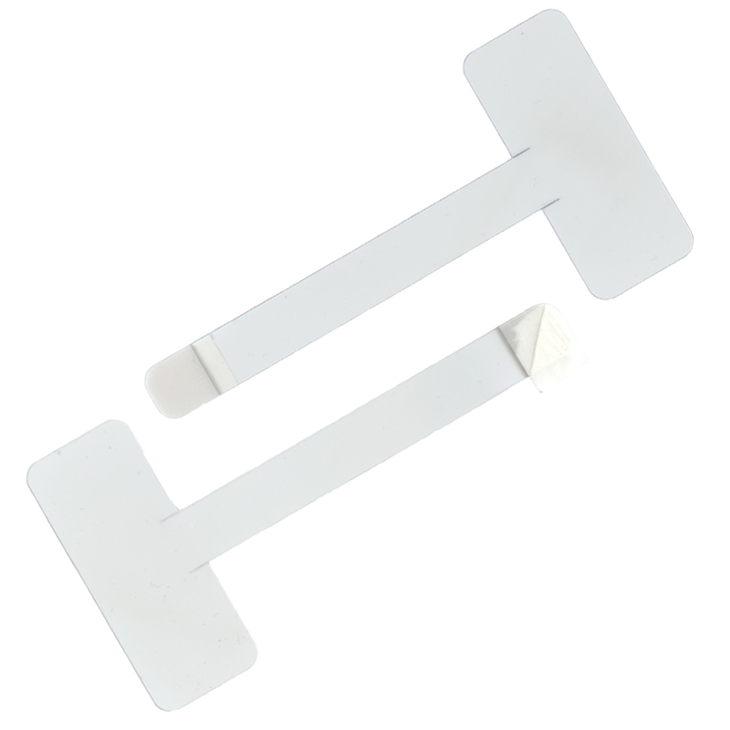 Transparenter Regalwobbler 140 mm fuer Scannerschienen mit Schaumklebeflaeche fuer Preis und Aktionsschilder