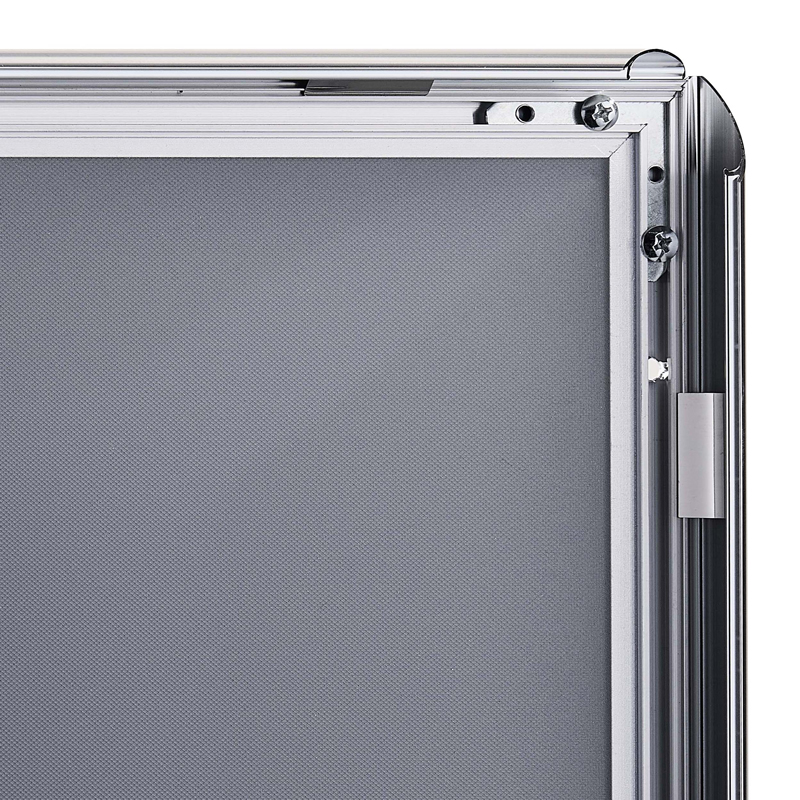 Klapprahmen A2, chromoptik, 25 mm Profil mit Gehrungsecken in Standardausführung