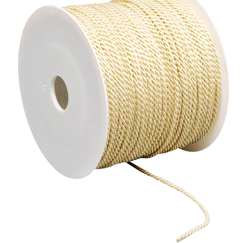 Atlaskordel auf Rolle, beige, Rolle mit 100 m