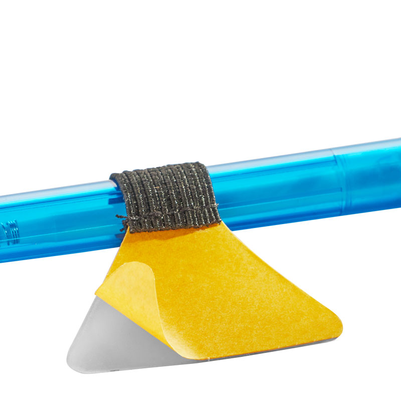 Stiftschlaufe aus Flachgummi, schwarz, selbstklebend