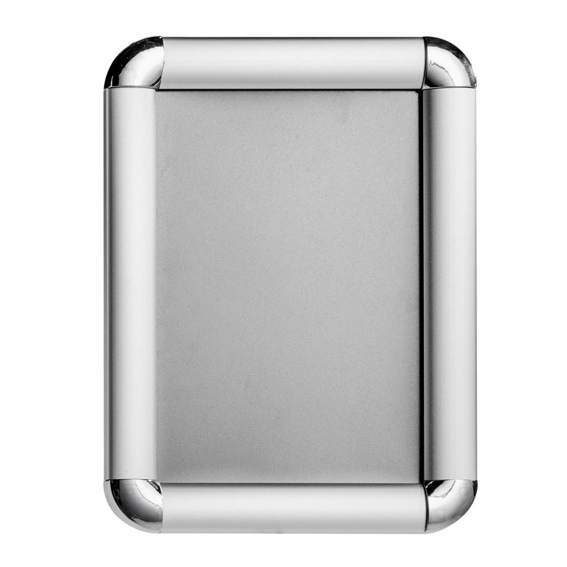 Klapprahmen A5, silber, 25 mm Profil mit abgerundeten Rondo-Ecken in Standardausführung