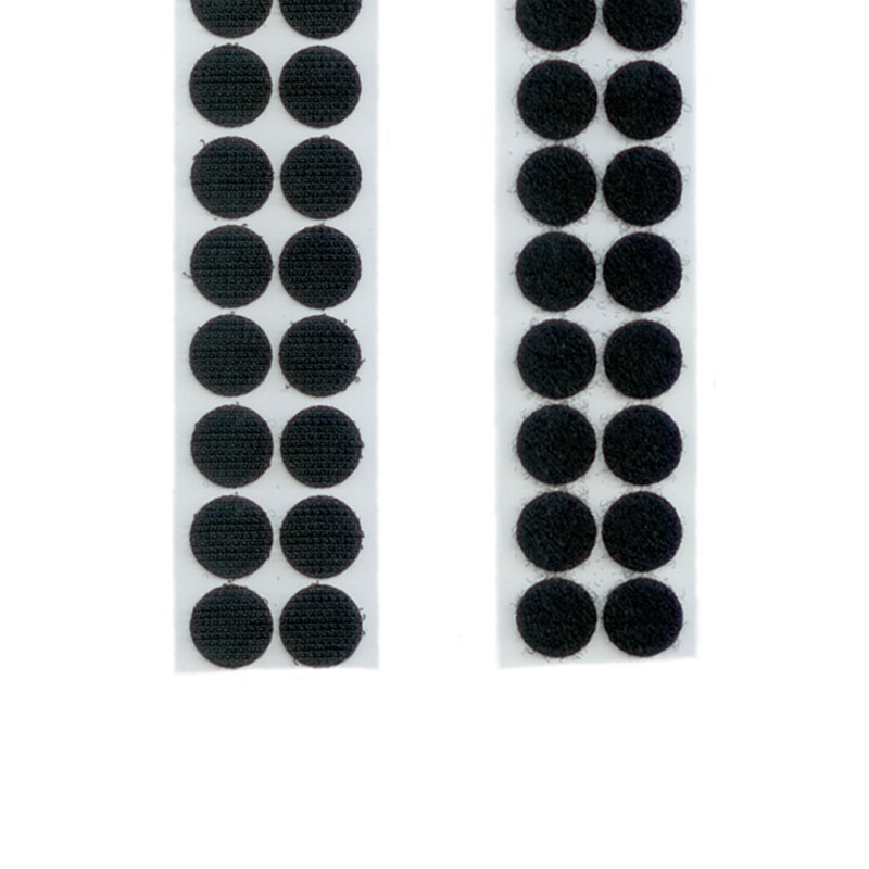 Klett- / Flauschpunkte, 16 mm, schwarz 