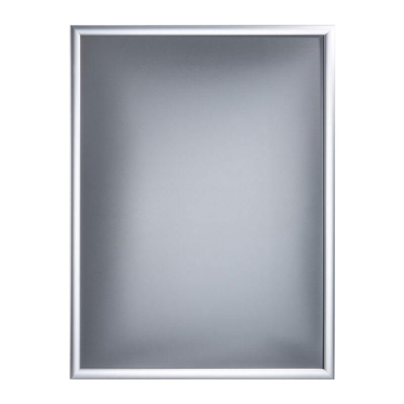Klapprahmen für Posterformate, 600 x 800 mm, silber, 25 mm Profil mit Gehrungsecken