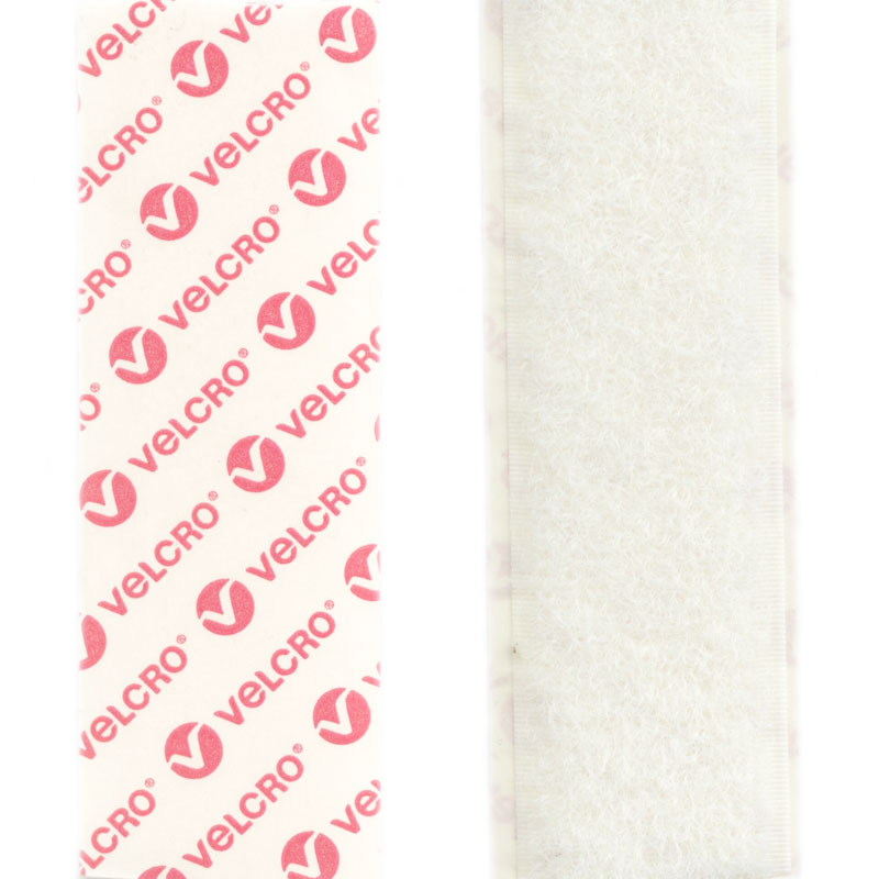 VELCRO® Flauschband, weiß, 25 mm, selbstklebend PS 14, 25 m Rolle