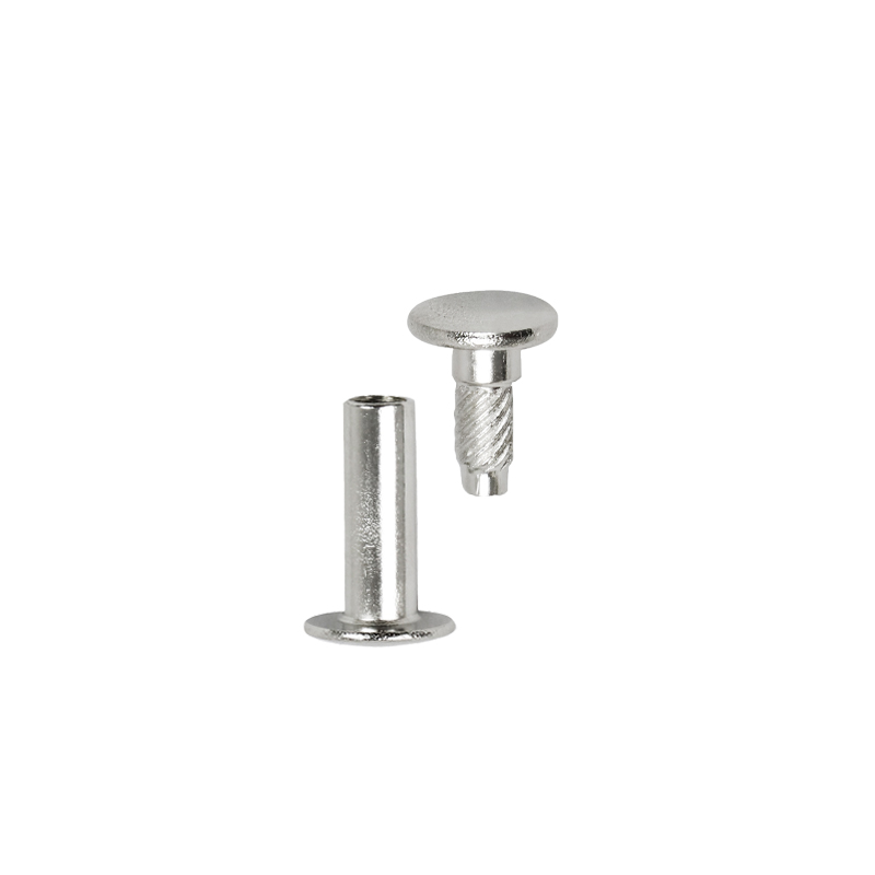 Buchschrauben mit Einpresskopf, 17 mm vernickelt