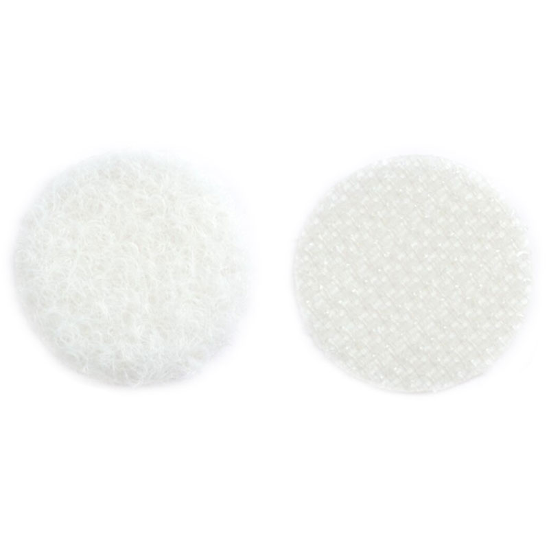 Klett- / Flauschpunkte, 19 mm, weiß