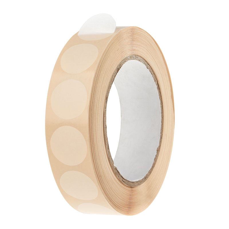 Papier Klebepunkte transparent 25 mm Ø, permanent, 2.000 Stück auf Rolle aus halbtransparentem Papier