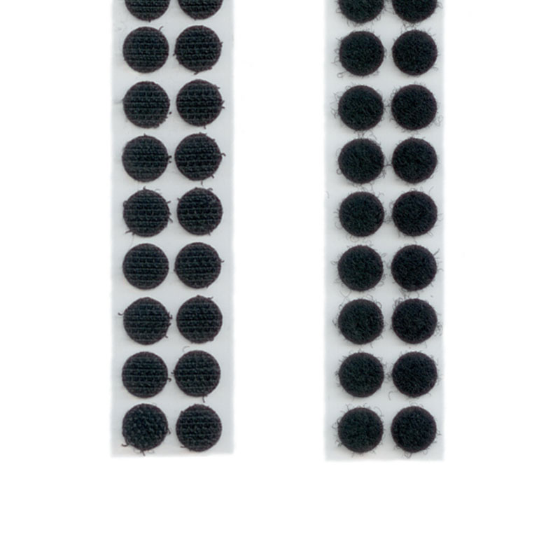 Klett- / Flauschpunkte, 10 mm, schwarz