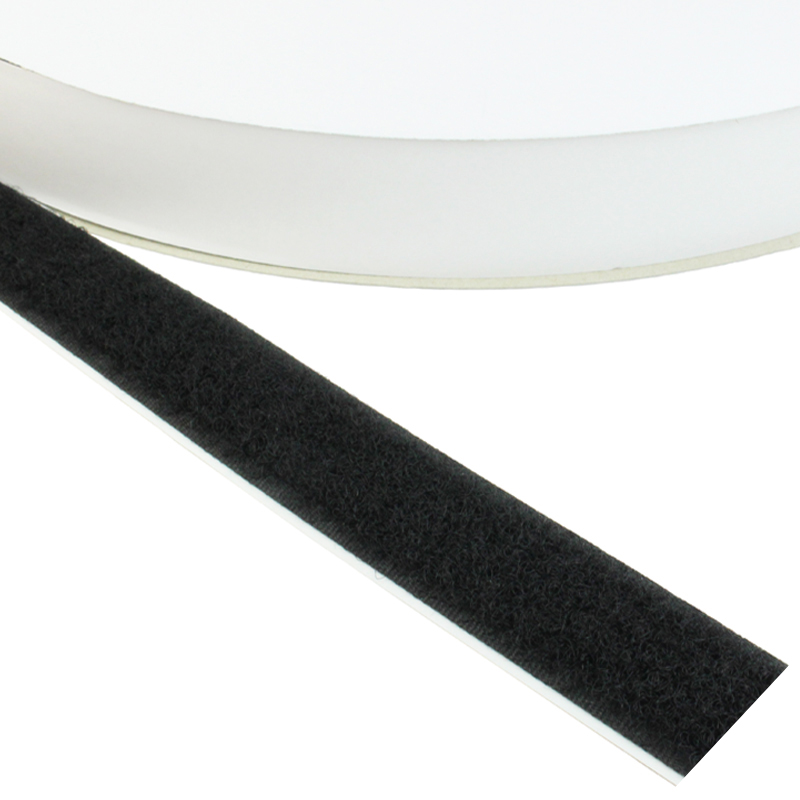 Flauschband, selbstklebend, schwarz, 20 mm, 25 m Rolle