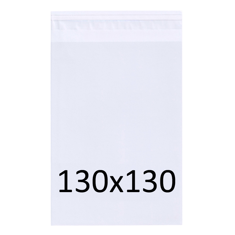 Klappenbeutel, transparent, 130 x 130 mm, mit Adhäsionsverschluss, aus OPP-Folie