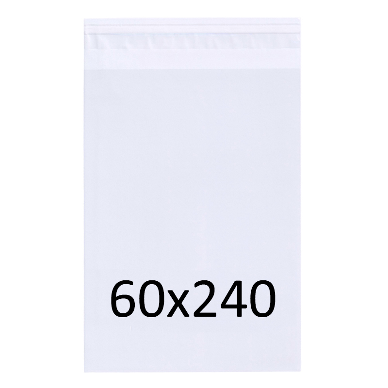 Klappenbeutel, transparent, 60 x 240 mm, mit Adhäsionsverschluss, aus OPP-Folie