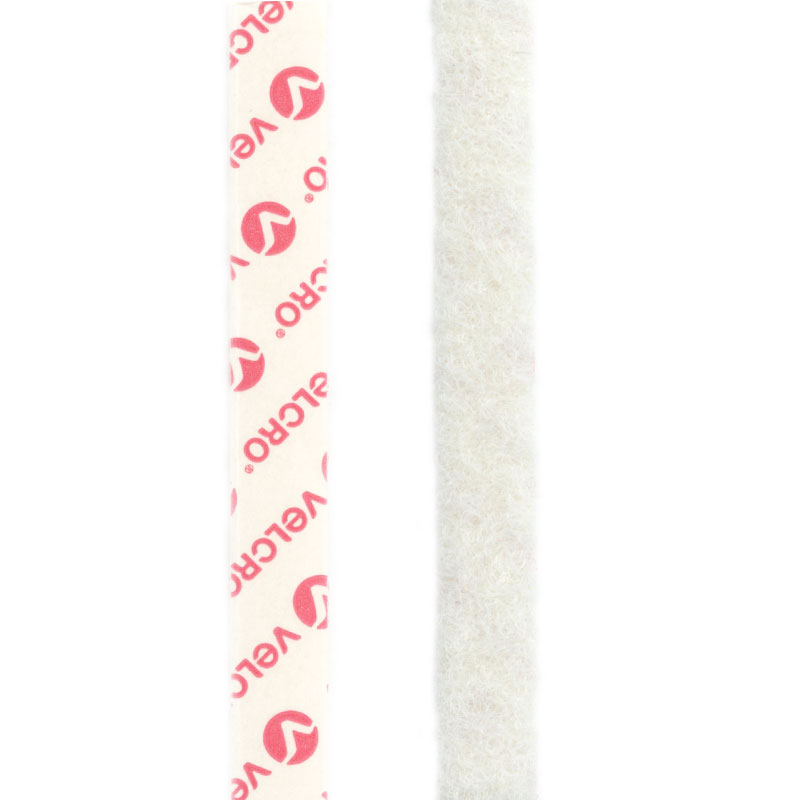 VELCRO® Flauschband, selbstklebend, weiß, 10 mm, 25 m Rolle