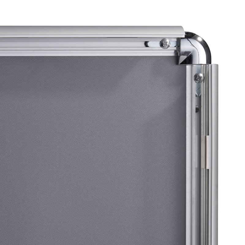 Klapprahmen A2, silber, 25 mm Profil mit abgerundeten Rondo-Ecken in Standardausführung