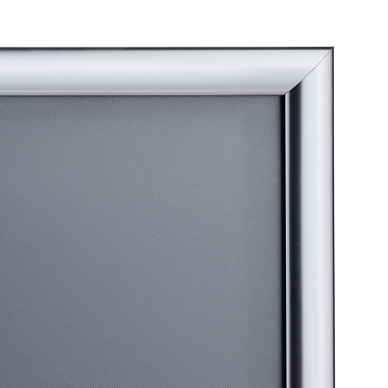Klapprahmen A5, chromoptik, 25 mm Profil mit Gehrungsecken in Standardausführung