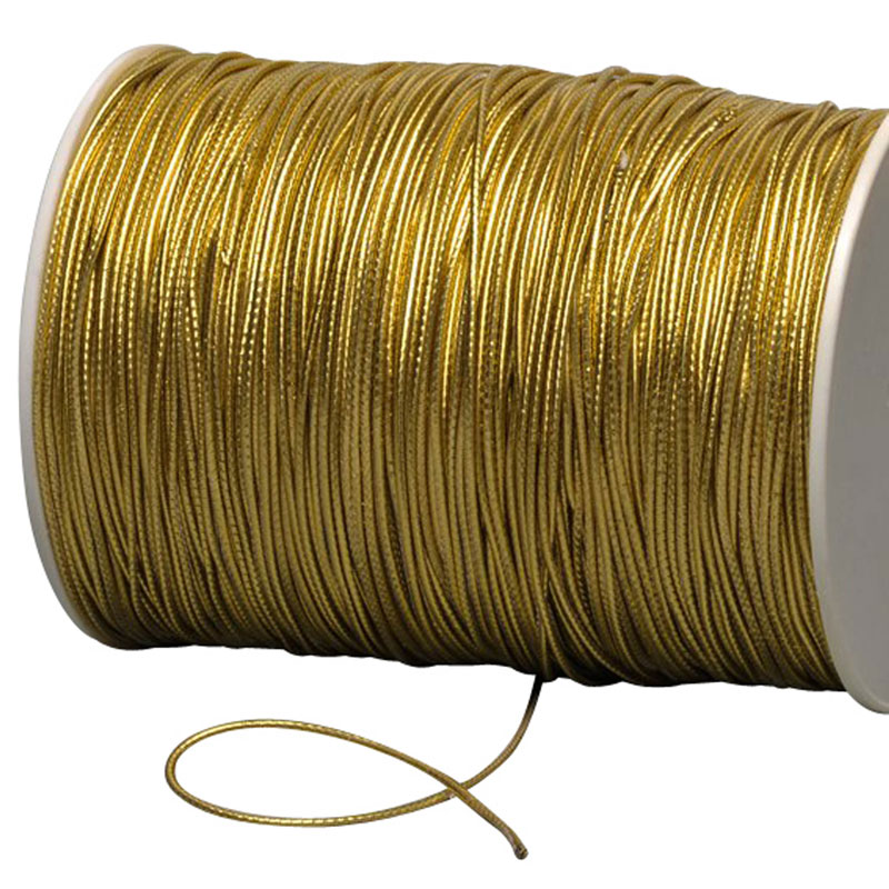 Gummizugschnur auf Rolle, 2 mm, gold