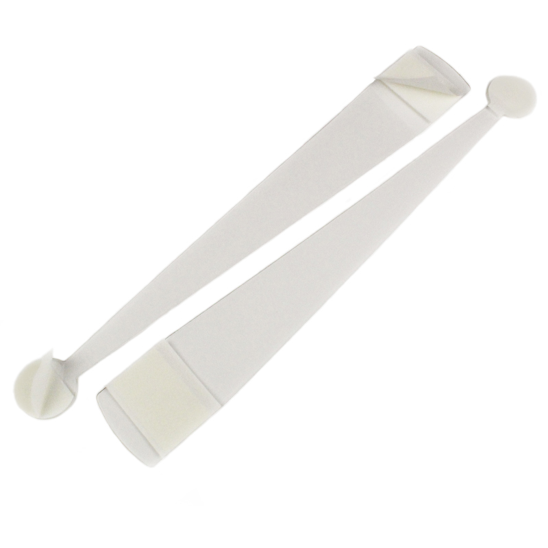 Transparenter Regalwobbler 208 mm aus PET mit Schaumklebeflächen und Abdeckpapier mit Lasche für Aktionen am Regal