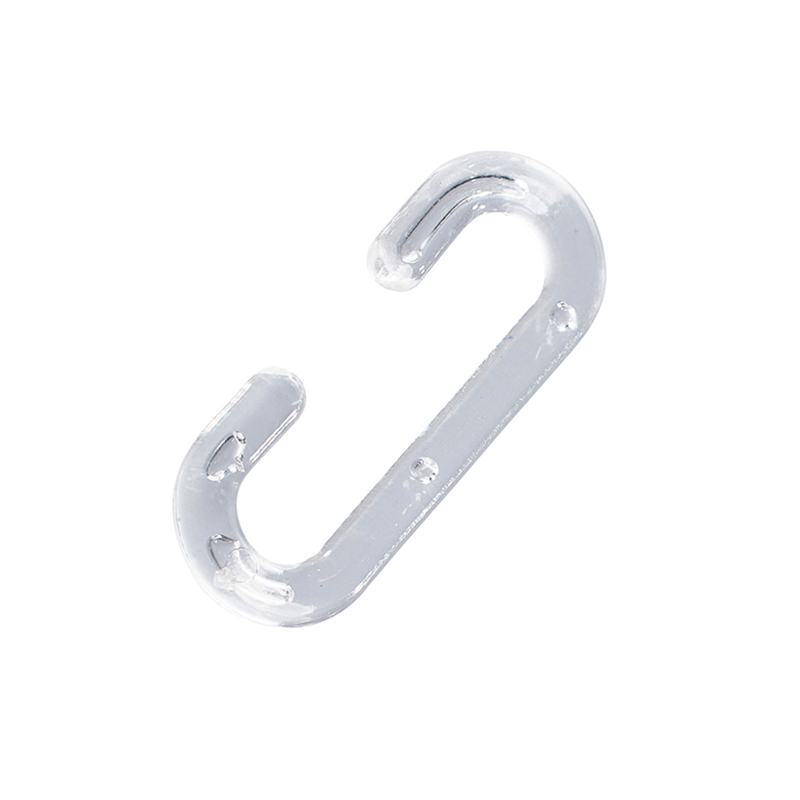Transparente C-Haken aus Kunststoff, 38 mm lang 
