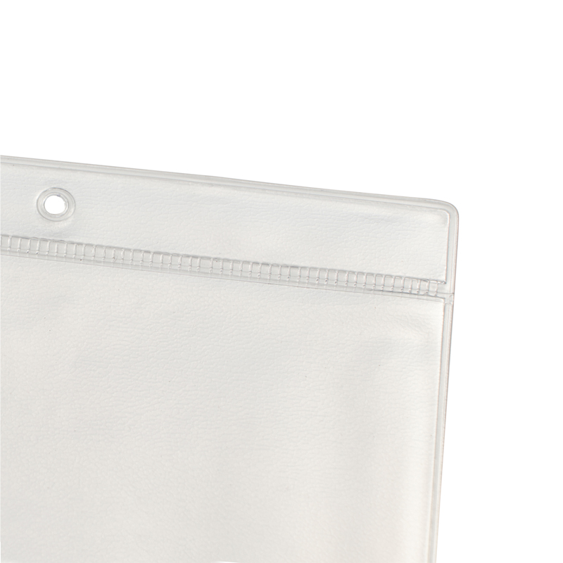 Transparente Preishülle A5 im Hochformat aus glattem Weich PVC mit Hängerand