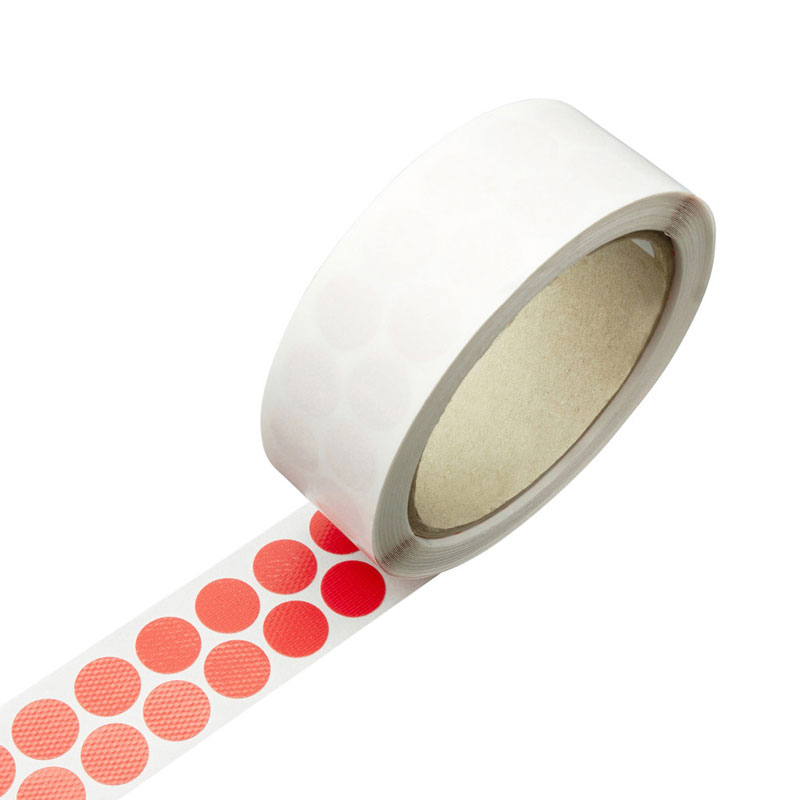 Gewebeklebepunkte rot 15 mm Ø, einseitig stark haftend, 1.000 Stück auf Rolle