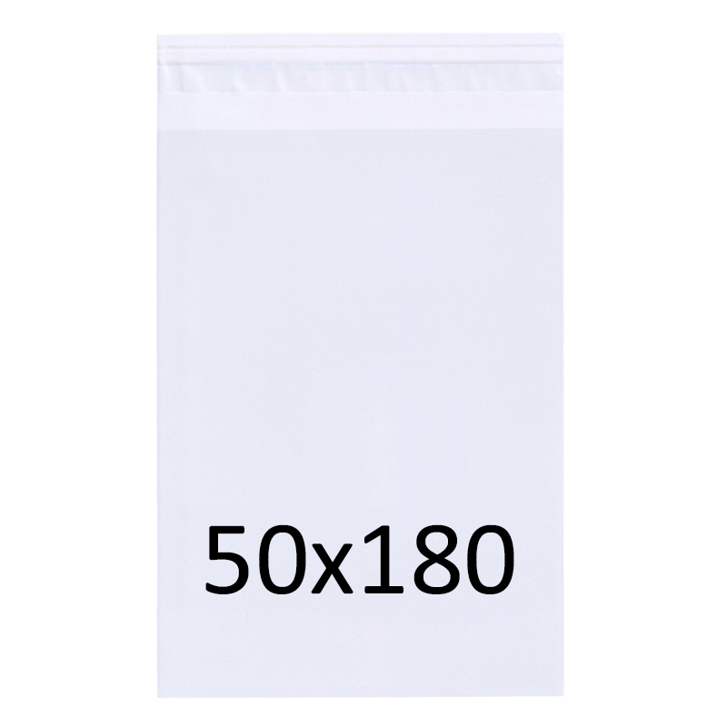 Klappenbeutel, transparent, 50 x 180 mm, mit Adhäsionsverschluss, aus OPP-Folie