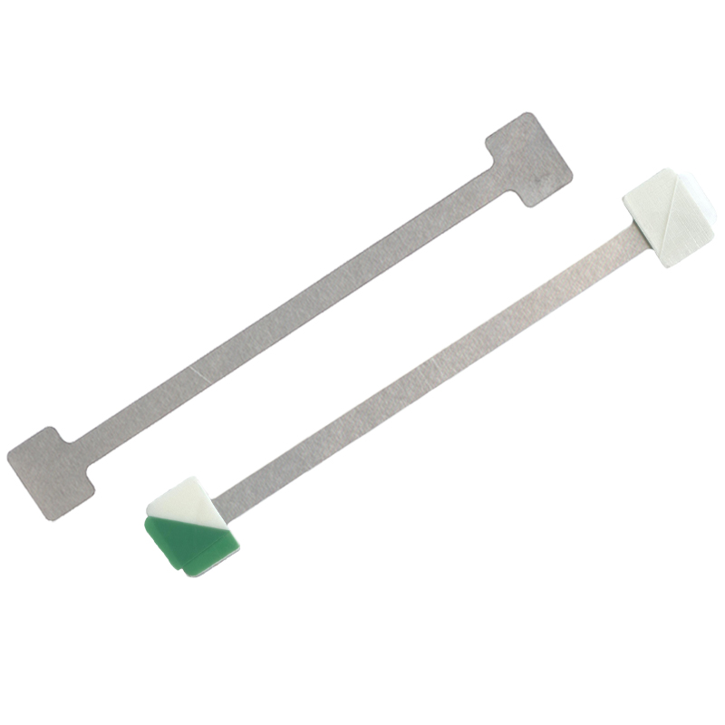 Regalwobbler 150 mm aus Aluminium in Silber mit stark haftender und schwaecher haftender Schaumklebeflaeche fuer abloesbare Beschilderung