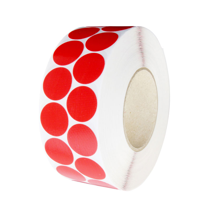 Gewebeklebepunkte rot 30 mm Ø, einseitig stark haftend, 2.500 Stück auf Rolle