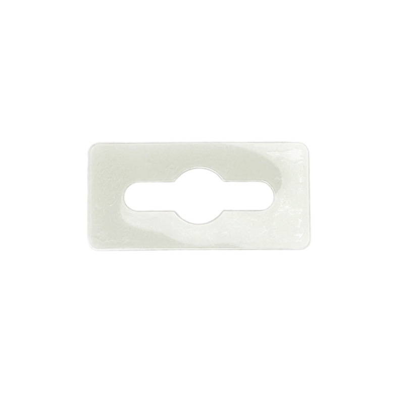 Transparenter Eurolochverstärker aus PET im Format 50 x 27 Millimeter auf Rolle mit 500 Stück, selbstklebend zum Verstärken von Eurolochungen.