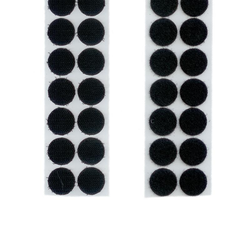 Klett- / Flauschpunkte, 21 mm, schwarz 