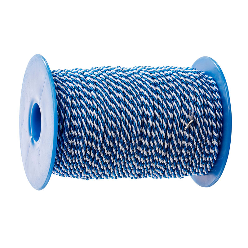 Atlaskordel auf Rolle, weiß/blau, Rolle mit 100 m