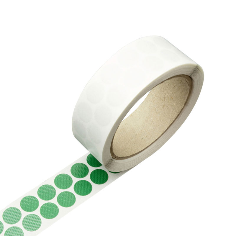 Gewebeklebepunkte grün 15 mm Ø, einseitig stark haftend, 1.000 Stück auf Rolle